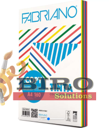 Hîrtie colorată A4 FABRIANO Tinta, 160 gr/m2, 100 foi, intensiv, mix